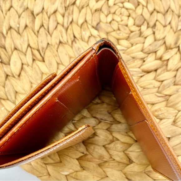LOUIS VUITTON LOGO CARAMEL BROWN EPI LEATHER BIFOLD BRASS MONEY WALLET POUCH - Picture 10 of 11